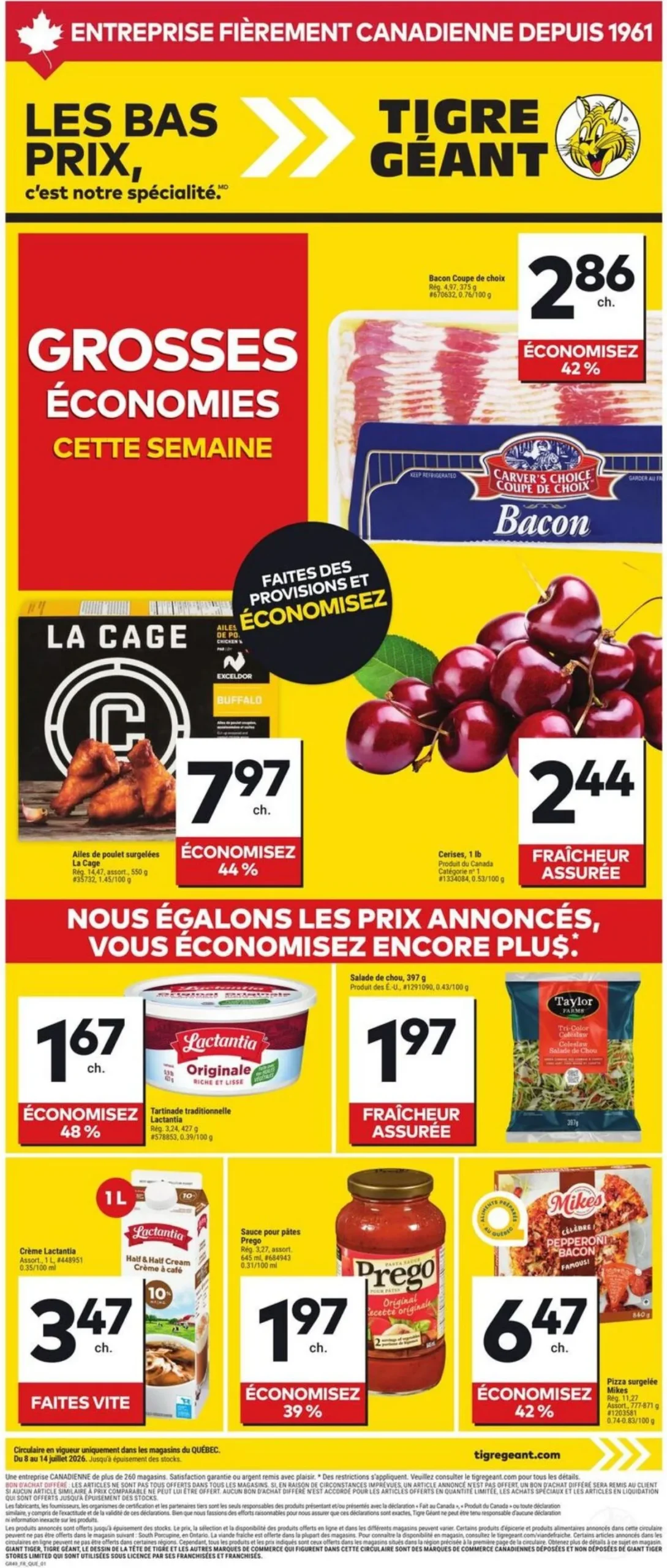 Page 1 de la circulaire Tigre GéAnt