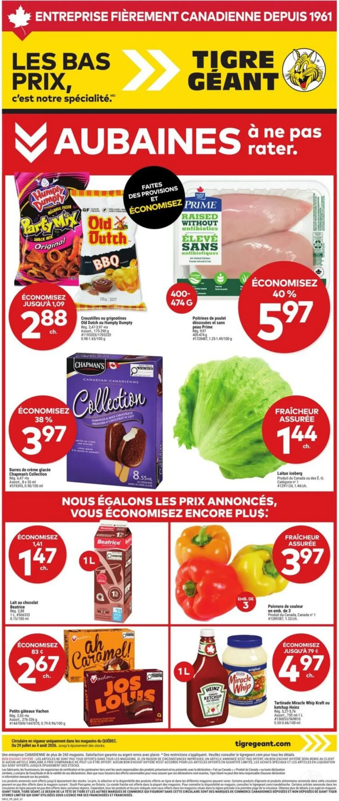 Page 1 de la circulaire Tigre Géant