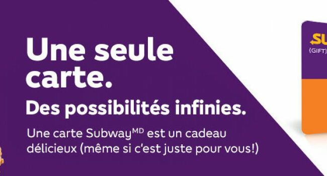 Tentez et Gagnez une carte cadeau  Subway