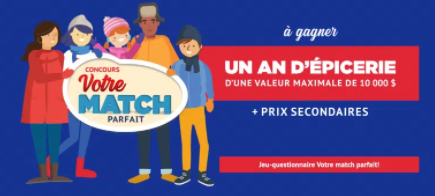 Remportez 1 année d’épicerie + 4 cartes cadeaux de 500$ « IGA, Metro, Walmart ou Provigo »