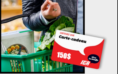 Remportez une carte cadeau épicerie IGA de 150$