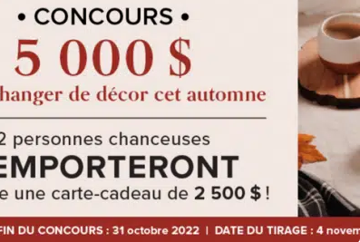 Gagnez DEUX cartes cadeaux Linen Chest de 2500$