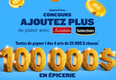 Remportez 4 prix de 25 000$ en cartes cadeaux épicerie chez Super C, Metro ou Marché Richelieu