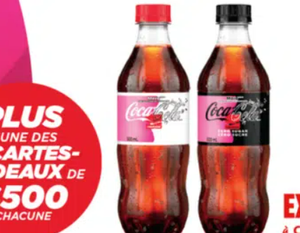 Gagnez 120 000 boissons Coca Cola GRATUITES, CINQ cartes prépayées VISA de 500$ et+