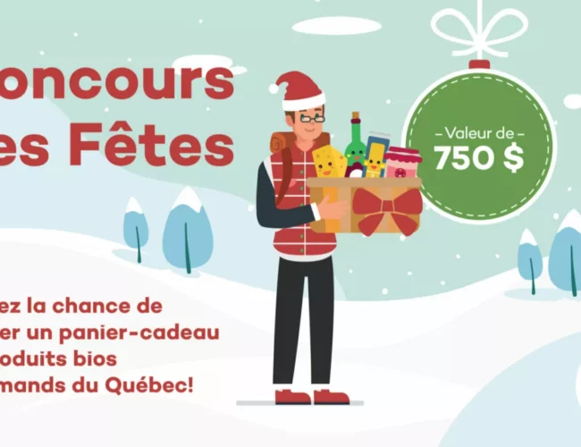 Concours : Gagnez un panier cadeau rempli de produits bio québécois et bien plus encore !