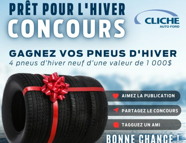 Concours : Remportez un ensemble de pneus d&rsquo;hiver d&rsquo;une valeur de 1 000 $ !