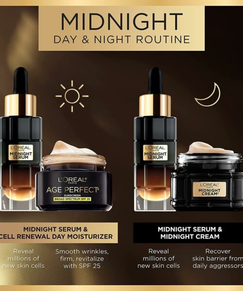 Découvrez gratuitement le Sérum et la Crème Age Perfect Midnight de L’Oréal Paris avec nos échantillons offerts !