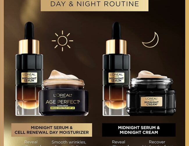 Découvrez gratuitement le Sérum et la Crème Age Perfect Midnight de L’Oréal Paris avec nos échantillons offerts !