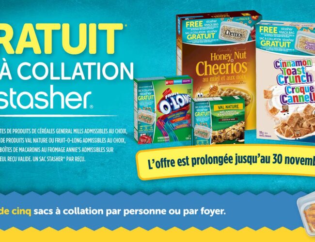 General Mills : Dépêchez-vous ! 60 000 sacs à collation GRATUITS (Cheerios, Lucky Charms, Annie’s…)