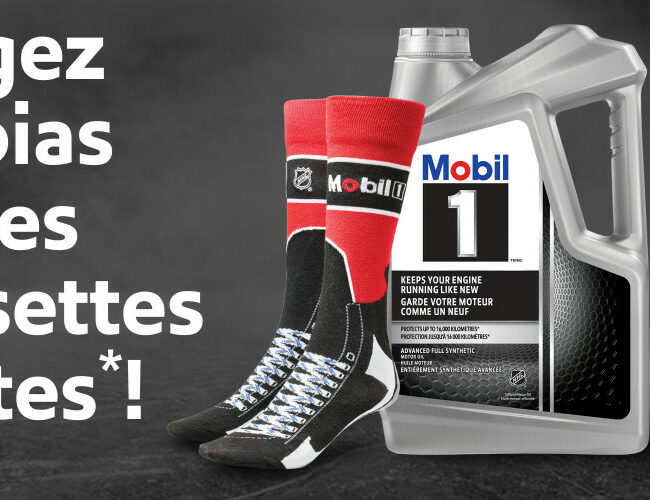 Dépêchez-vous ! Obtenez gratuitement vos chaussettes exclusives Mobil 1/LNH !