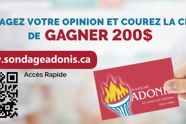 Concours : Remportez 24 paniers d’épicerie Marché Adonis d’une valeur de 200$ chacun !