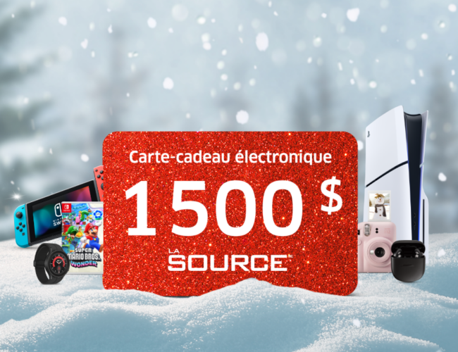Remportez l&rsquo;une des 3 cartes cadeaux La Source d&rsquo;une valeur de 1500 $ chacune !