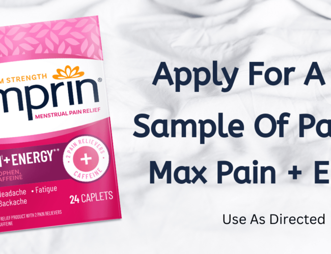 Échantillons gratuits de Pamprin Max Pain + Energy