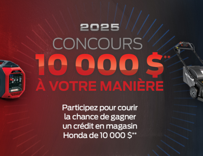 Concours Honda 2025 : Gagnez un Crédit de 10 000 $ pour des Produits Mécaniques !