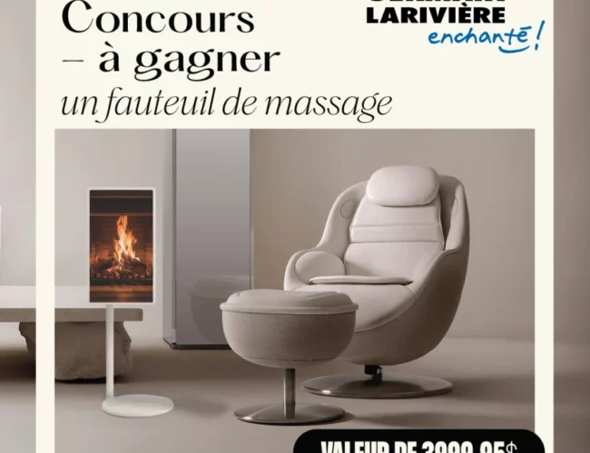 🏆 Concours Germain Larivière : Gagnez un Fauteuil de Massage de 3 999,95 $ ! 💺✨