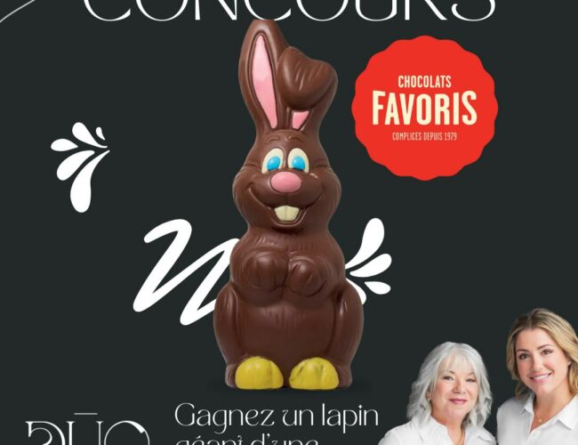 Concours Chocolats Favoris Pâques 2025 : Gagnez un Lapin Géant en Chocolat d’une Valeur de 120$