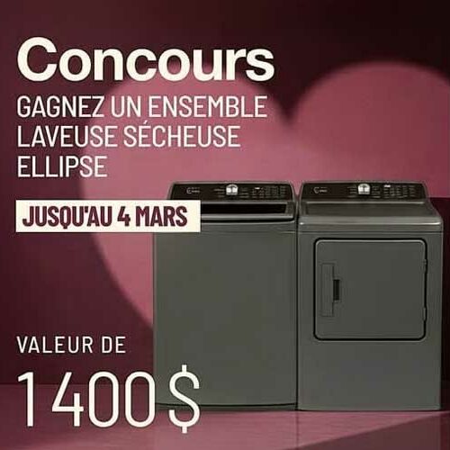 Gagnez un ensemble laveuse-sécheuse Ellipse de 1 400 $