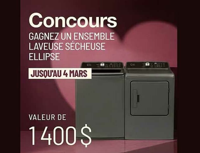 Gagnez un ensemble laveuse-sécheuse Ellipse de 1 400 $