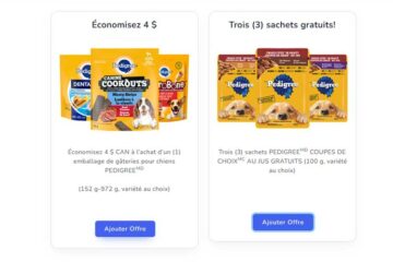 Obtenez 3 sachets gratuits de nourriture Pedigree pour chien